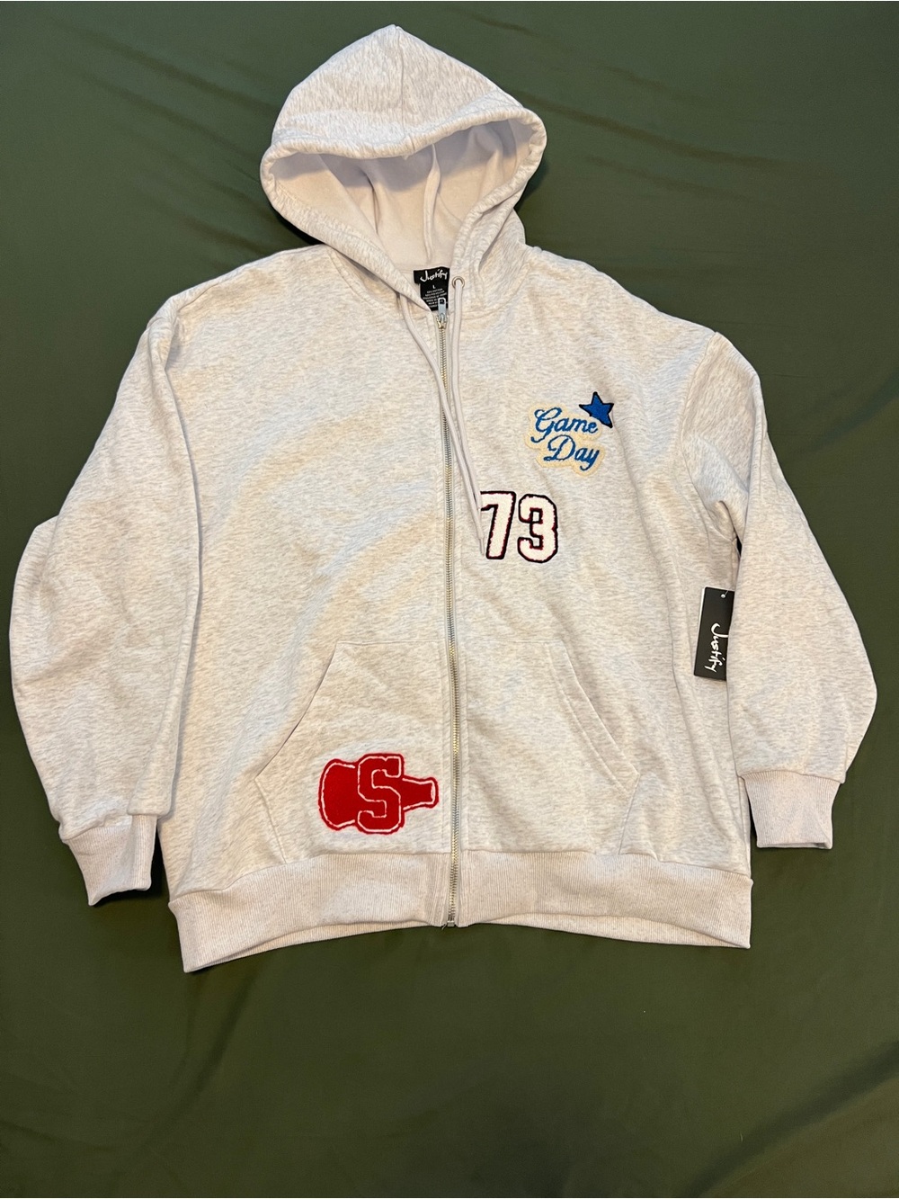 Women’s Gray Zip Hoodie Size L